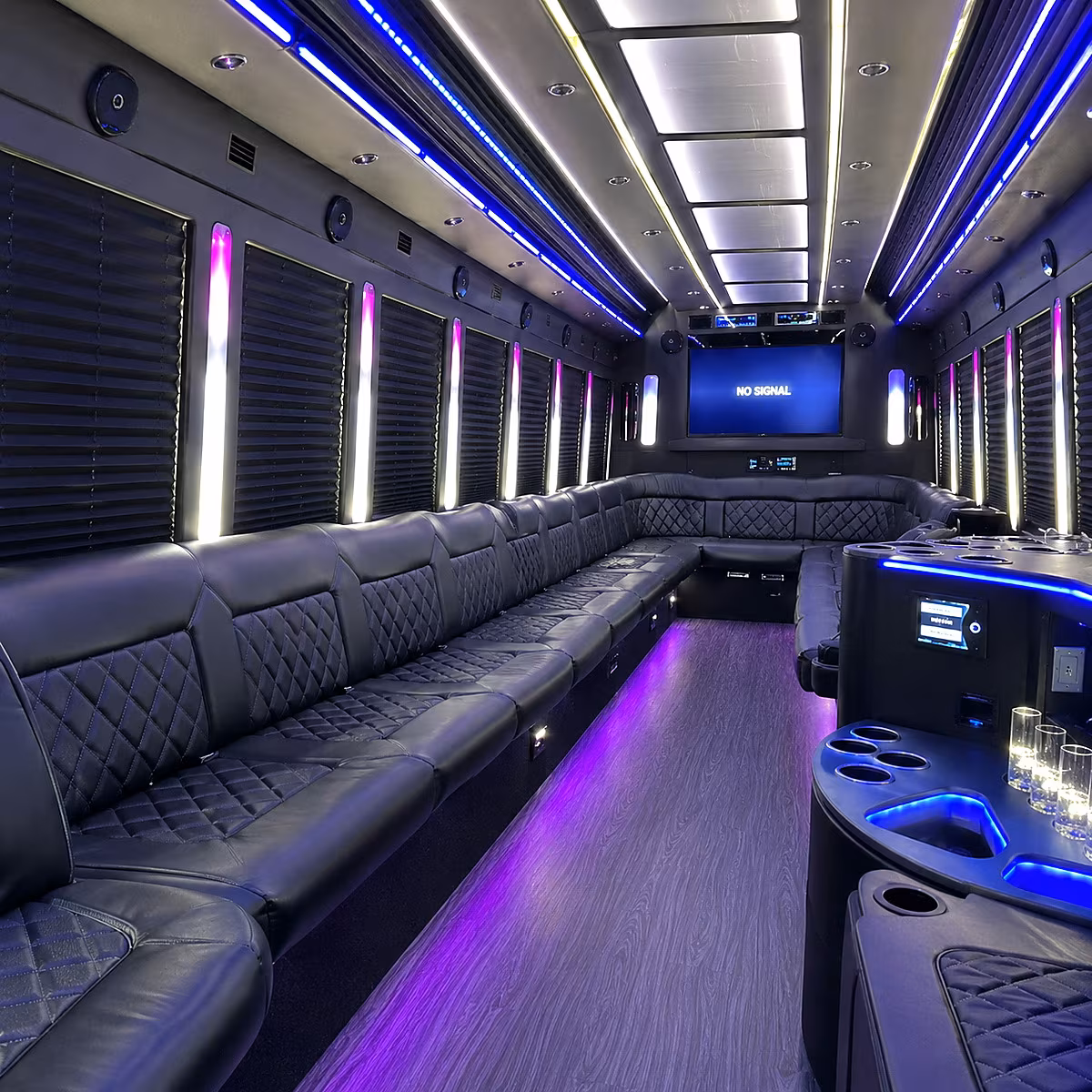 hartford 30 passenger party bus inside