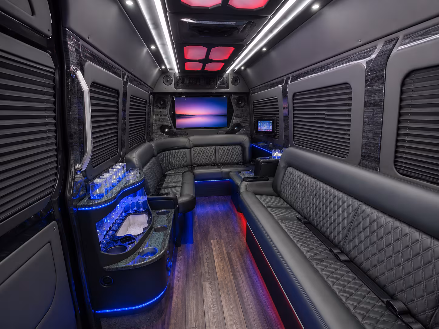 hartford 30 passenger party bus interior