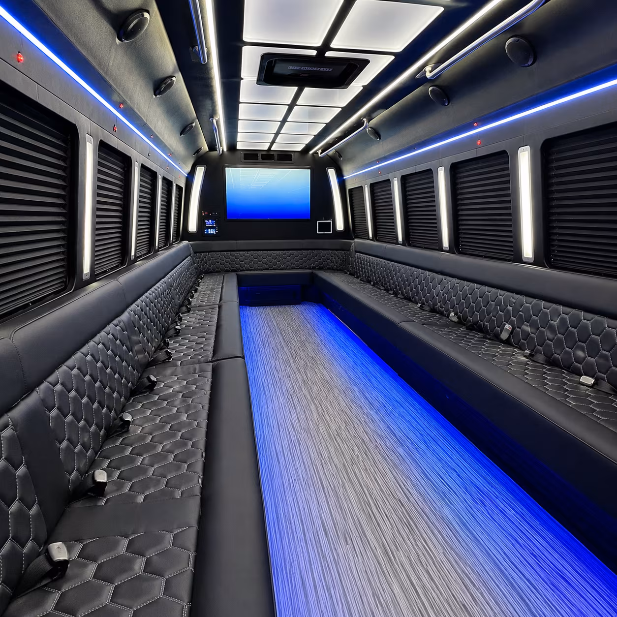 hartford 50 passenger party bus inside