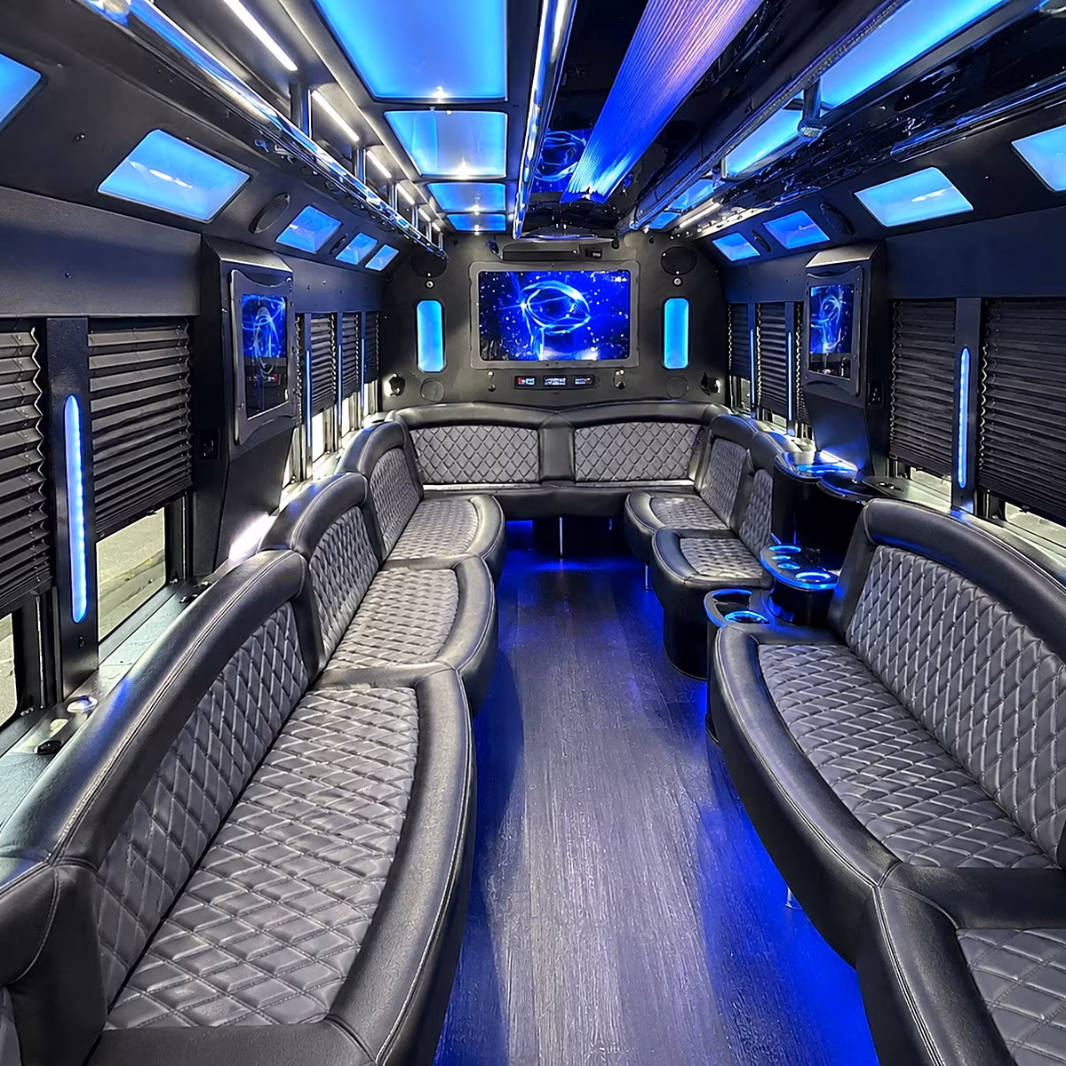 hartford 50 passenger party bus interior